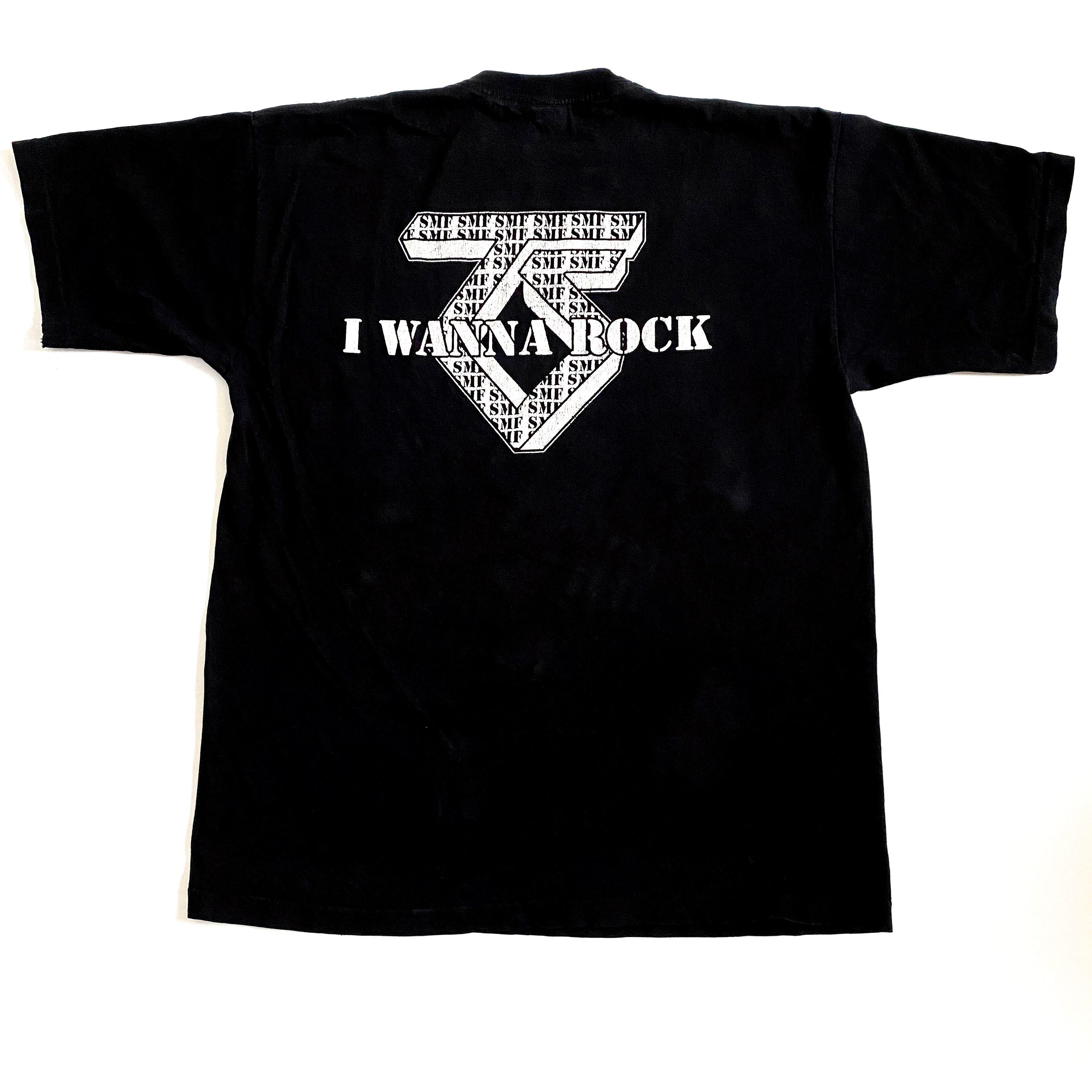 Vtg Twisted Sister Stay Hungry I Wanna Rock T-shirt Black Size XL
