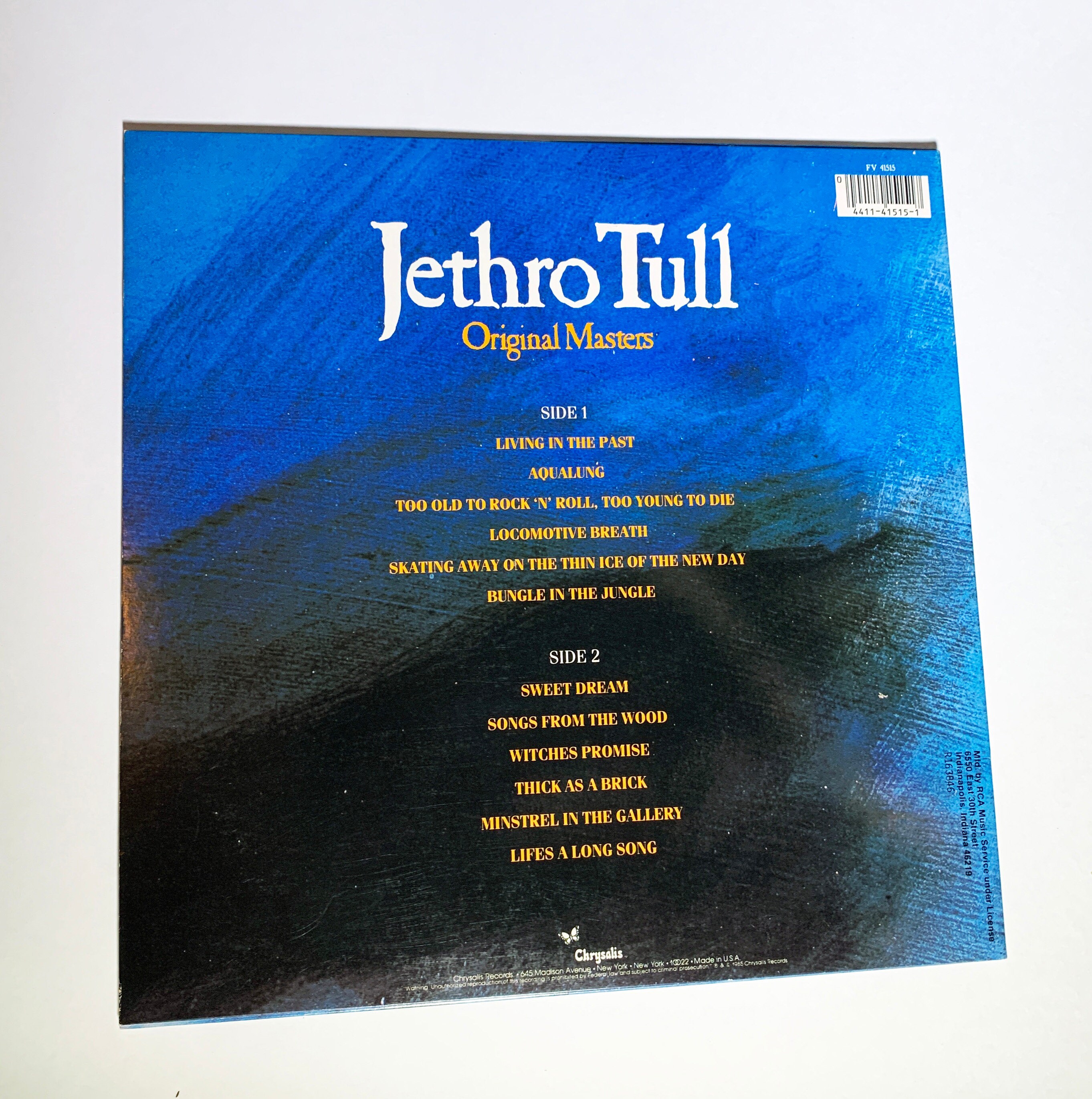 Vintage Jethro Tull Original Masters Vinyl Record LP Album 12