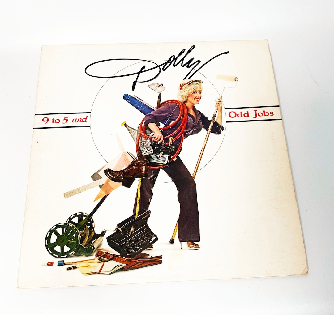 Vintage Dolly Parton 9 to 5 Odd Jobs LP Record Vinyl Album Auto