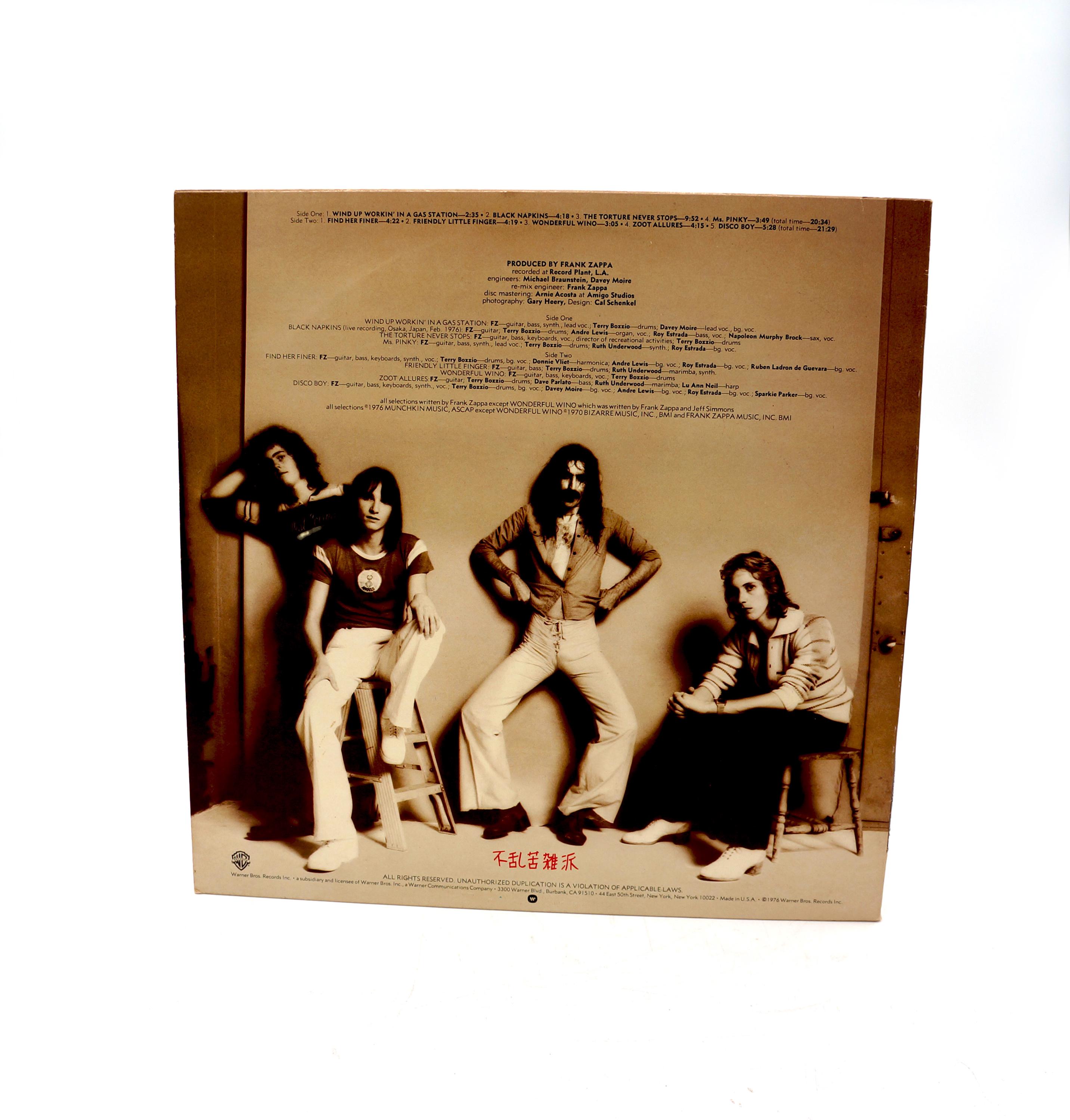 Vintage Frank Zappa Zoot Allures LP Record Vinyl Rock 1976 70s