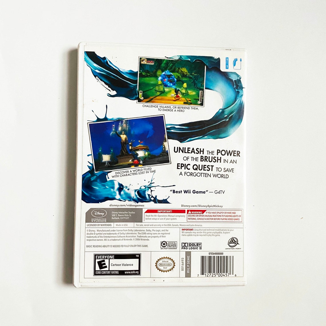 Boîte Vide (étui) Du Jeu Epic Mickey Pour Nintendo Wii - Bon état, Pour Collectionneurs