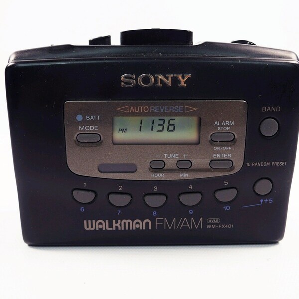 Vintage Sony Walkman WM-FX401 Stereo Cassette AM/FM Works Black
