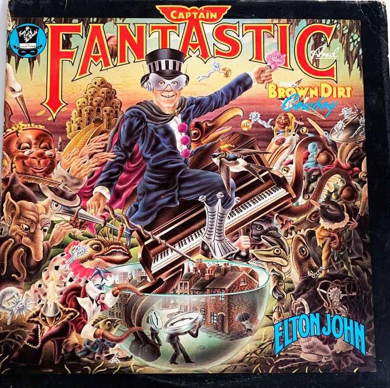 Vintage Elton John Captain Fantastic Brown Dirt Cowboy LP image 0