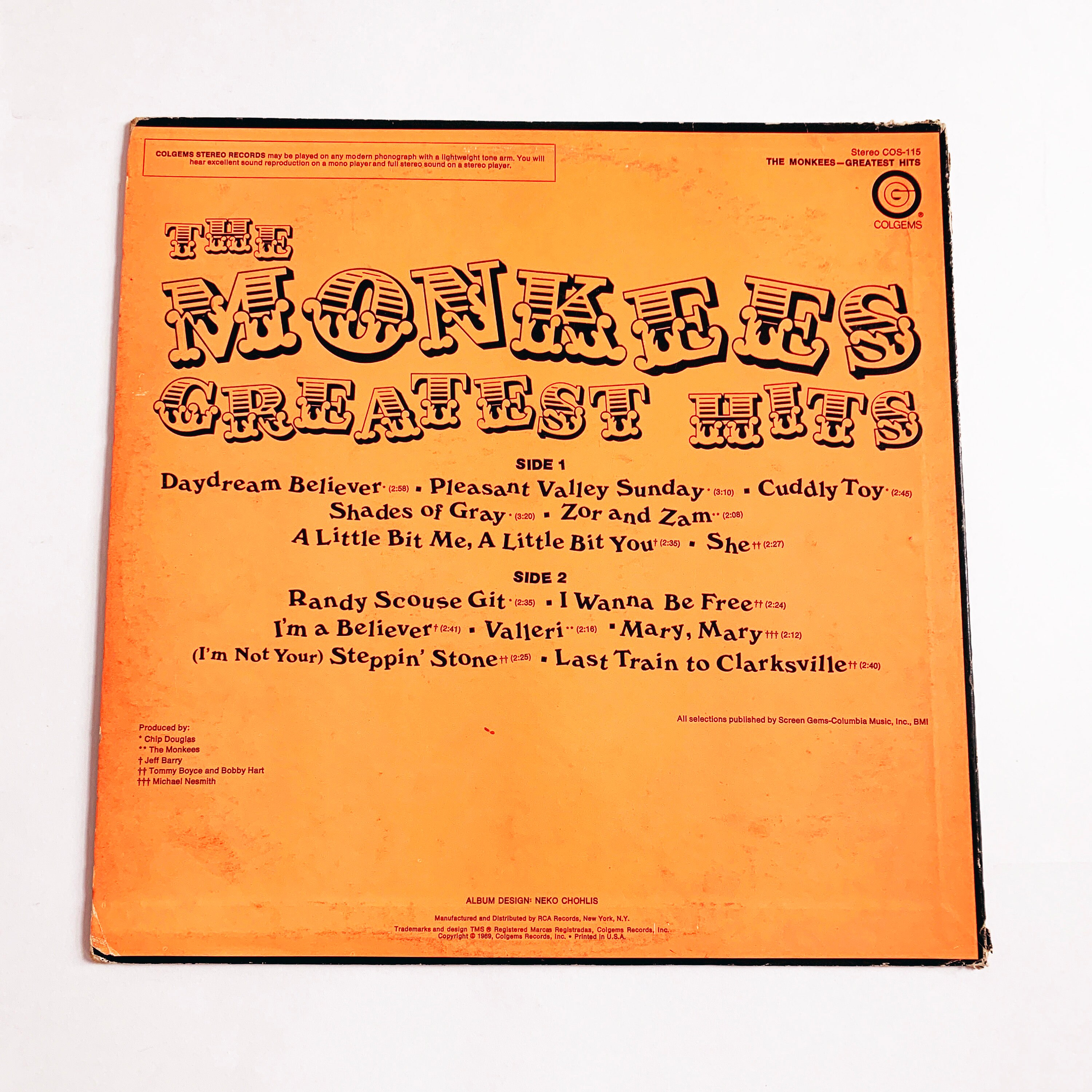 Vintage 1969 the Monkees Greatest Hits 12