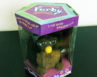 Vintage 1990s Black & Brown Furby in Original Box - Etsy