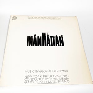 Vintage Music From The Woody Allen Film Manhattan Soundtrack Vinyl Album 12&quot; Musical Play Theatre Theater 1970s