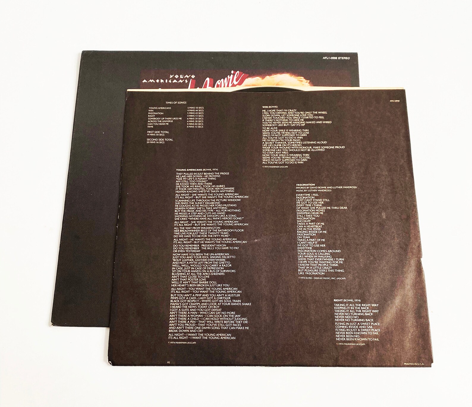 Vintage David Bowie Young Americans Vinyl Record LP 1975 Album 12 ...