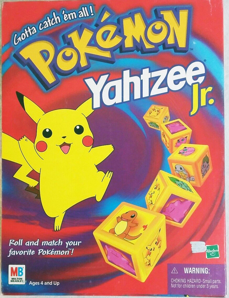 Game Parker Brothers 2004 Replacement Game Parts Dice Tokens Pokemon Yahtzee Jr 