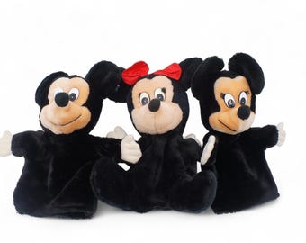 Vintage 1980s Applause Disney Hand Puppet Bundle Mickey & Minnie Mouse Golf Club Cover
