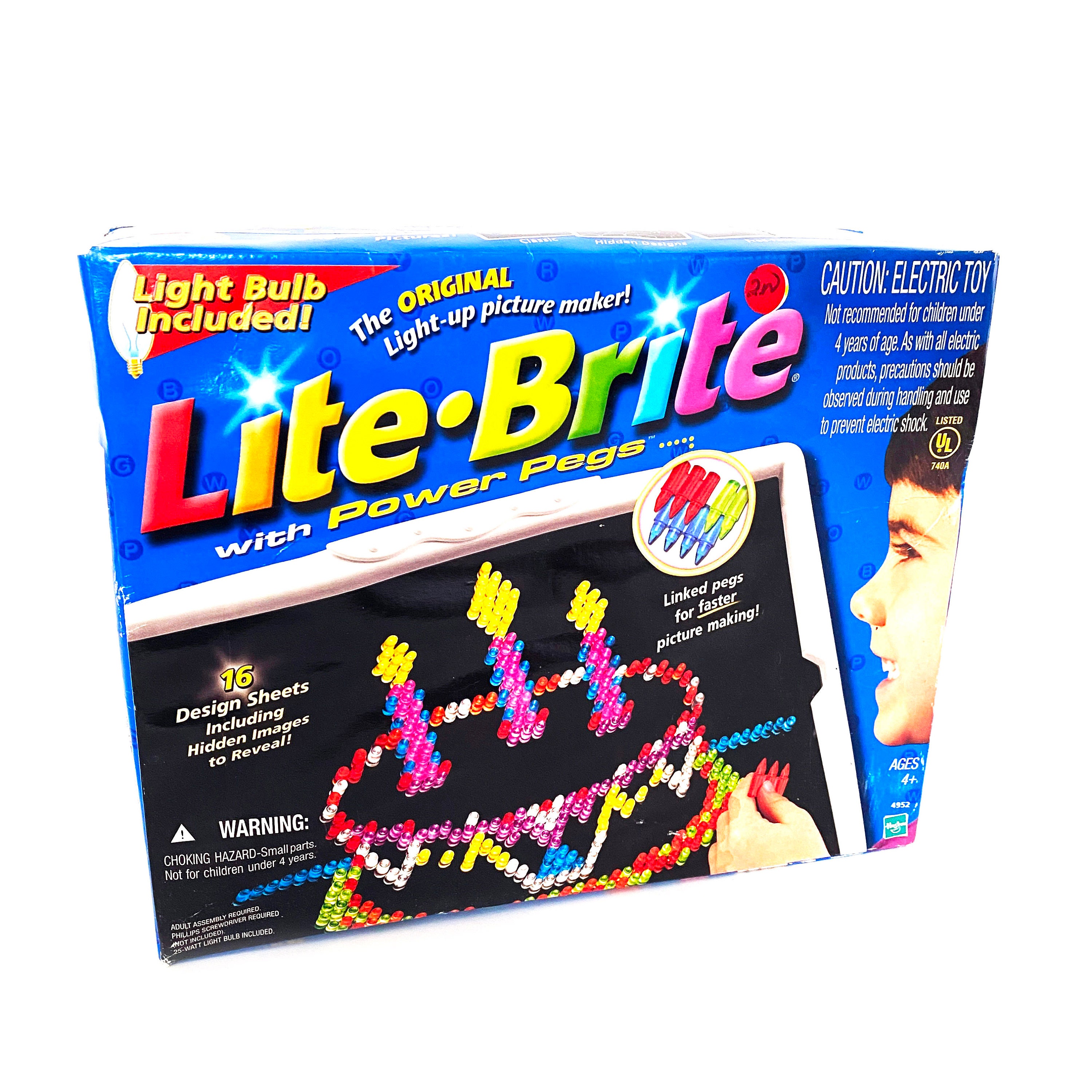 Lite-Brite Wall Art - 16 x 16 - 4,500 Micro Pegs, 4 HD Designs, Great Gift for Ages 14+, Create & Display