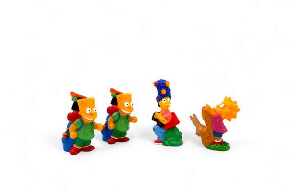 Vintage 1990 Burger King Simpsons Camping PVC Figurine Toy Set of