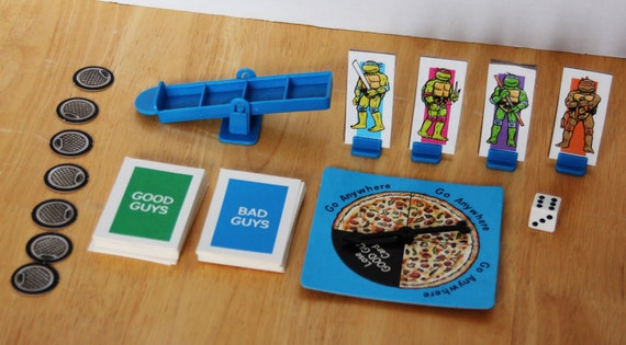 Teenage Mutant Ninja Turtles Pizza Power Board Game 1980s Complete