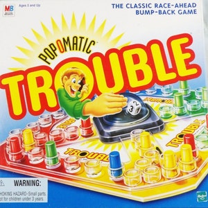 Vintage Pop O Matic Trouble 1990s Hasbro Board Game Complete Pop-O-Matic Complete