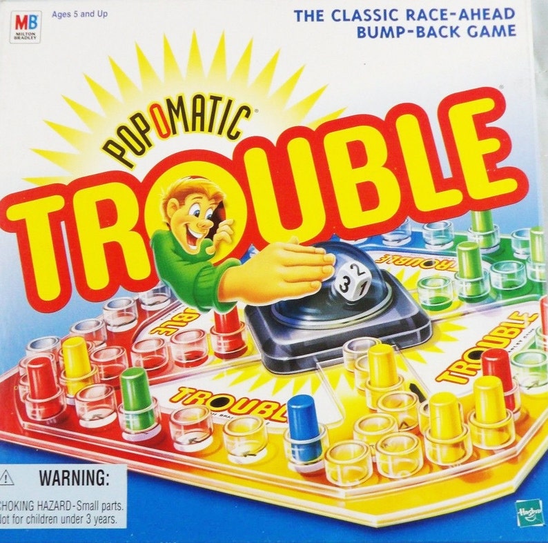 Vintage Pop O Matic Trouble 1990s Hasbro Board Game Complete Etsy