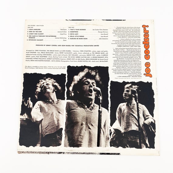 Vintage Joe Cocker Self Titled 1969 Vinyl LP Record Vinyl Album
