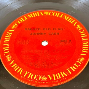 Vintage Johnny Cash Ragged Old Flag Record Album Vinyl LP 12" Original ...