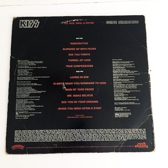 Vintage 1978 Kiss Gene Simmons LP Record Album Vinyl No