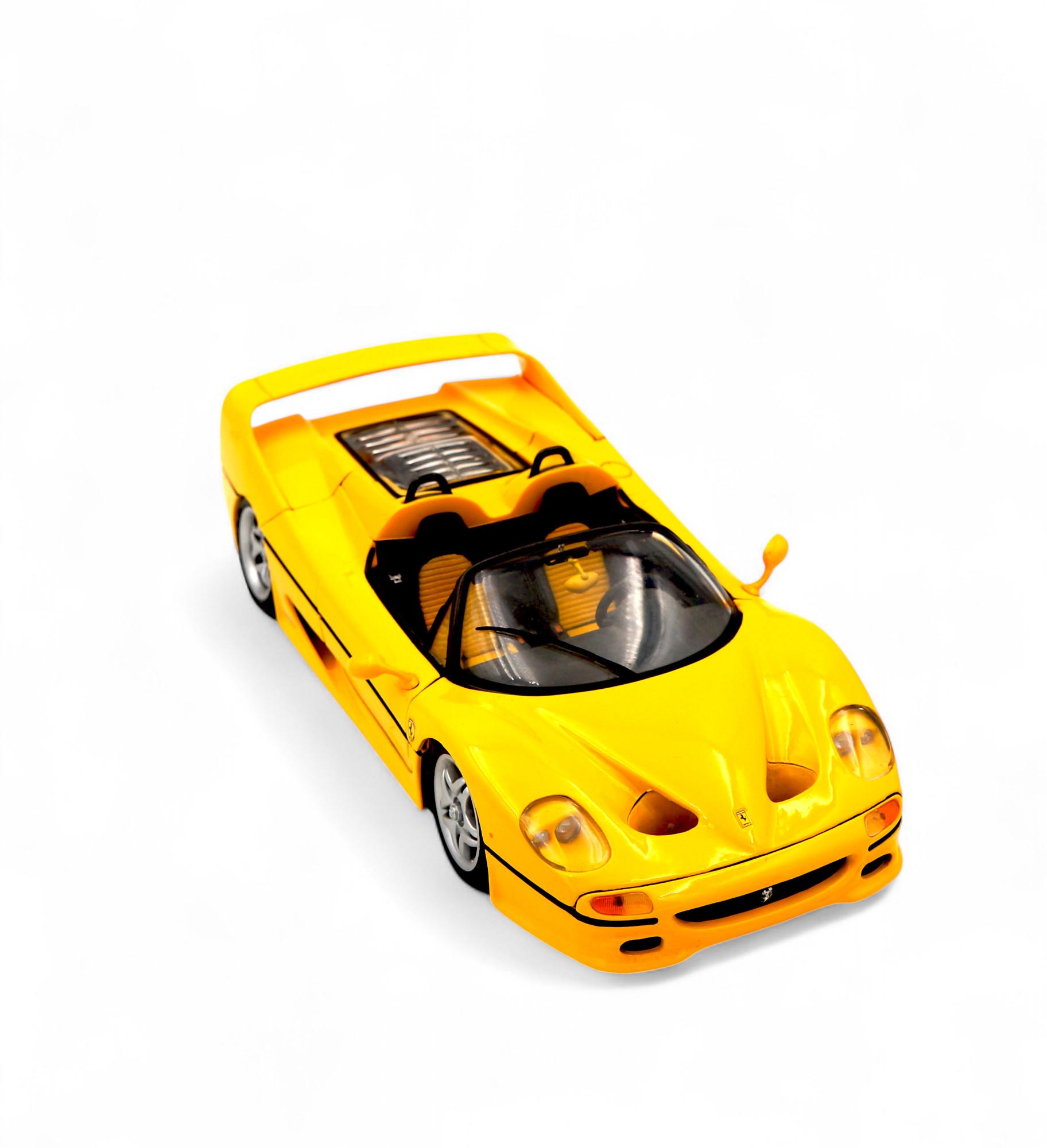 1990s Maisto Yellow Ferrari F50 1:18 Scale Die-cast Model Car