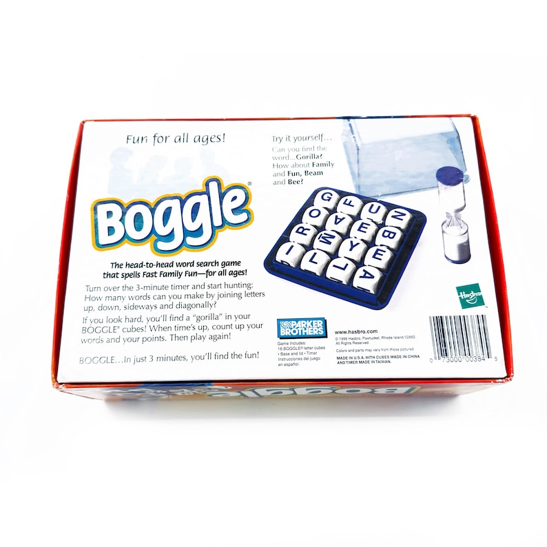 Boggle Box Image Vintage Boggle Board Game Complete 1999 90s Word Game Parker Brothers ...