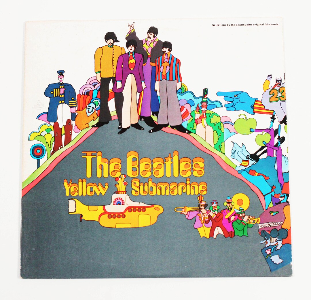 Vintage the Beatles Yellow Submarine 12" LP Record Vinyl Album 60s Vinyl Purple Capitol Label SW