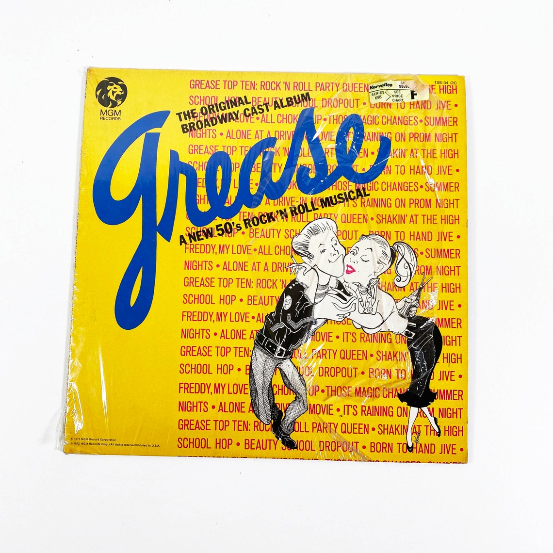 Vintage Grease Soundtrack the Original Broadway Cast Album LP Etsy