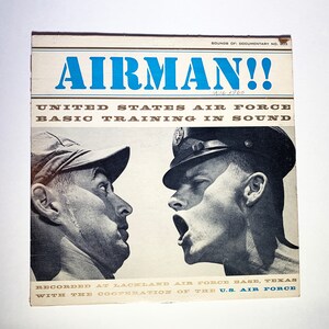 Vintage Airman United States Air Force Basic Training In Sound Original Album Record 12 Vinyl 1950s 1959 Field Recording