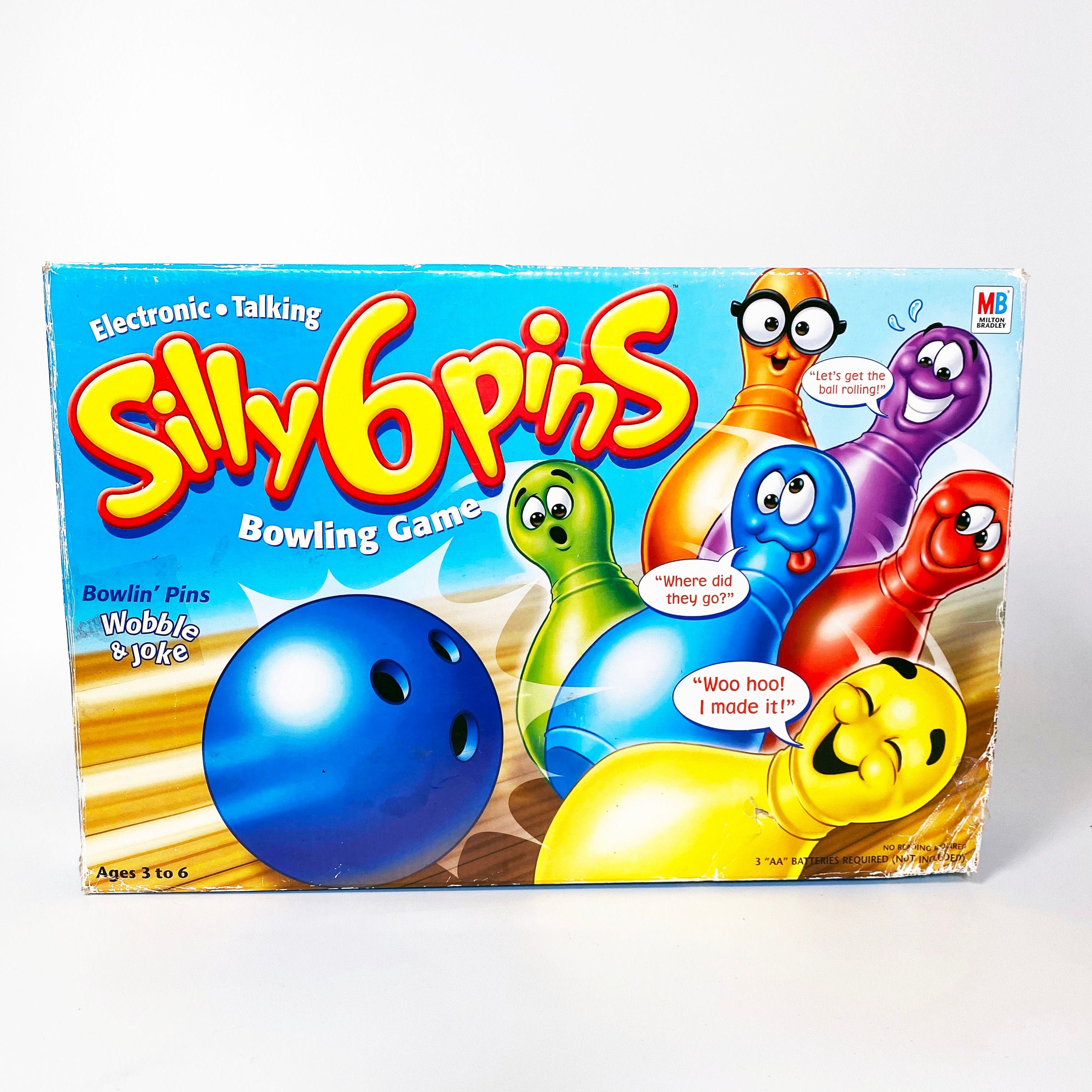Vintage Silly 6 Pins Wobble Bowling Game Complete Milton Bradley
