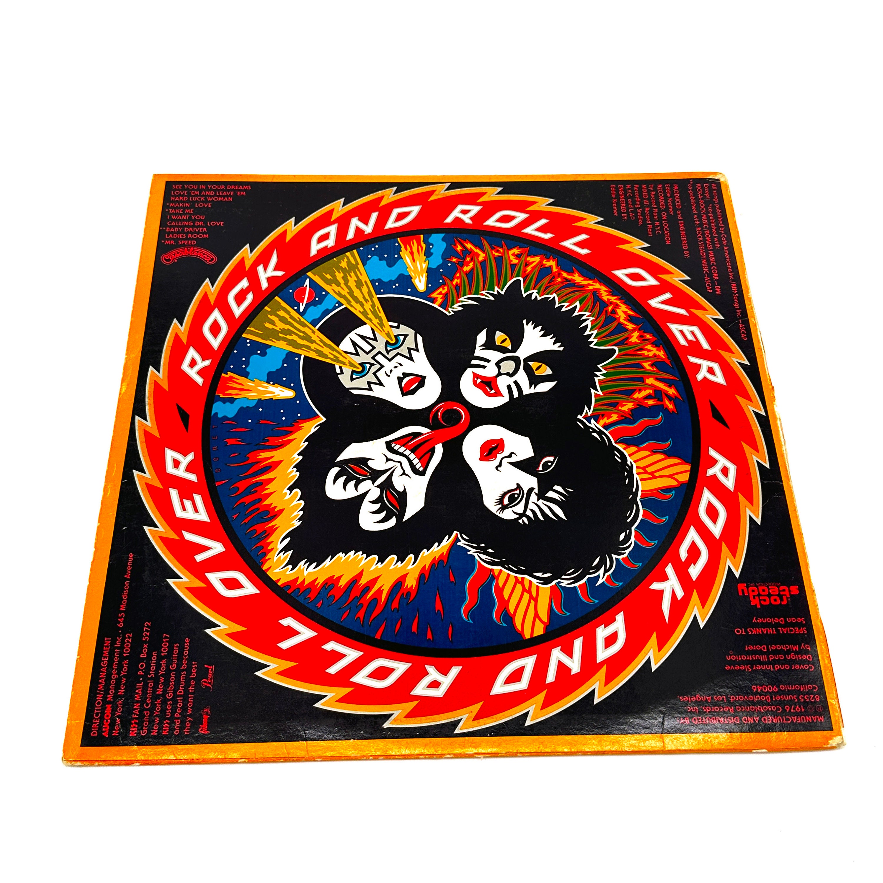 Vintage 1976 Kiss Rock and Roll Over Record LP Album Vinyl