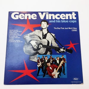 Vintage Gene Vincent And His Blue Caps The Bop That Just Won&#39;t Stop LP with Liner Record Album Vinyl 1950s 50s