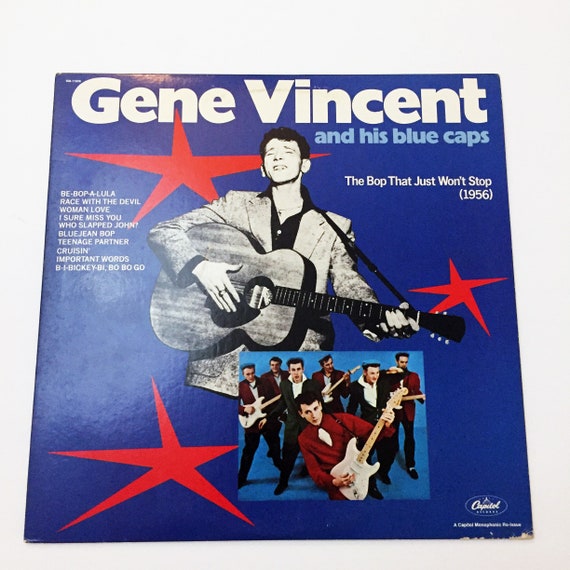 LP GENE VINCENT Vincent Blues ピクチャーレコード Vintage Gene Vincent and His Blue Caps the Bop That Just Won't