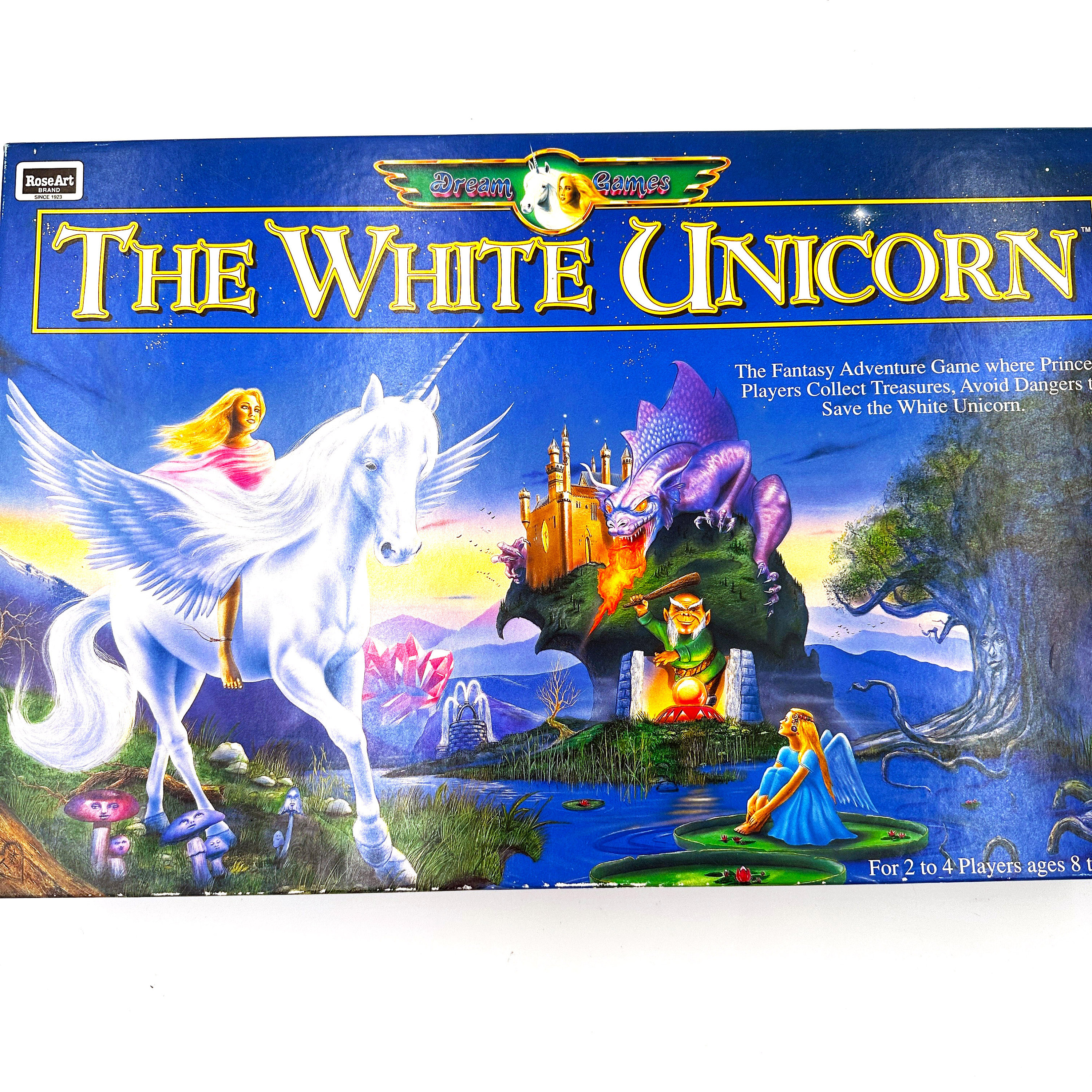 Vintage the White Unicorn by Rose Art Board Game 100% Complete