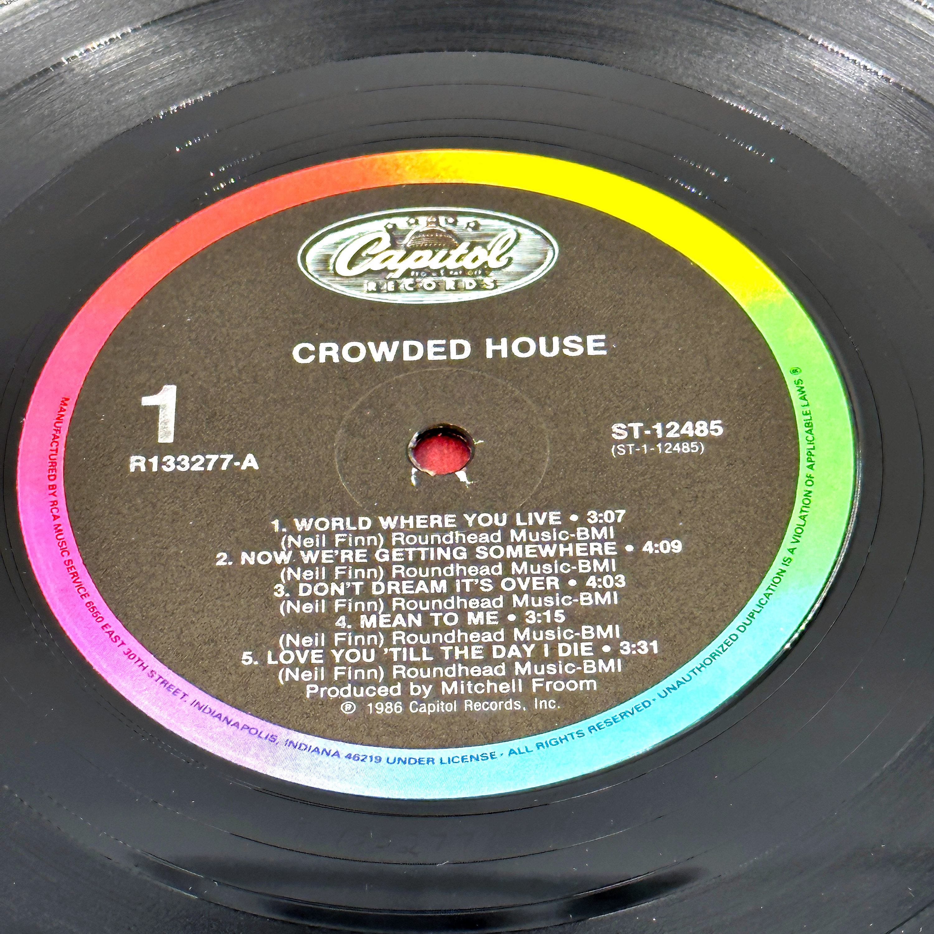 Vintage Crowded House Self Titled Vinyl Record LP 1986 Album 12