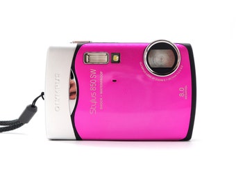 Vintage Waterproof Olympus 790SW 7MP Orange Digital Camera
