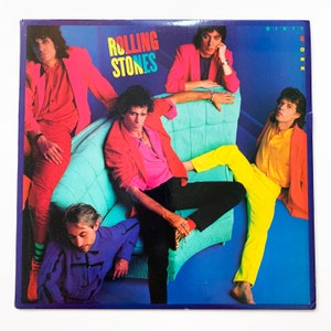 Vintage The Rolling Stones Dirty Work LP Record Album Vinyl Original 1986 Harlem Shuffle 80s 12&quot;