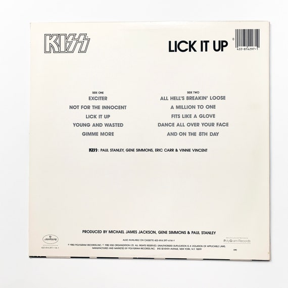 Vintage 1983 Kiss Lick It up LP Record Album Vinyl Original
