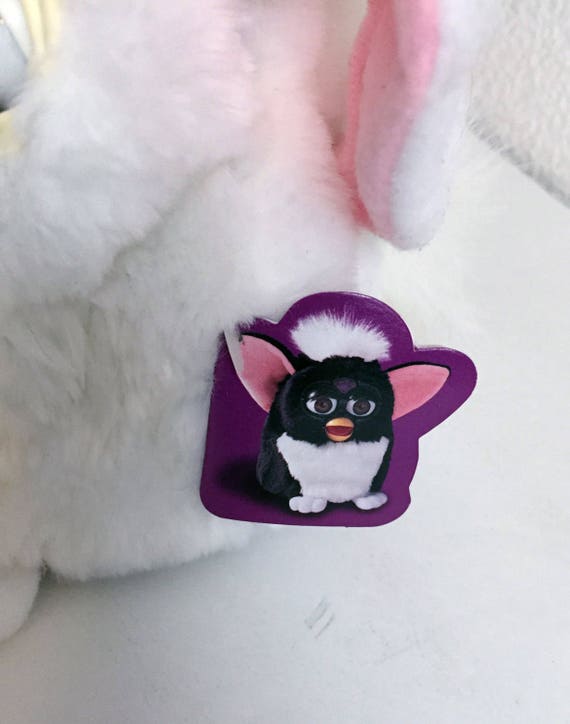 Vintage Pink White Furby 1990s Tested and Works with Tags by Tiger