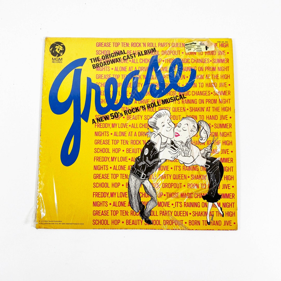 Vintage Grease Soundtrack the Original Broadway Cast Album LP Record