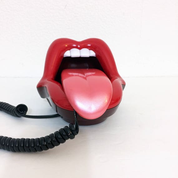 Vintage Novelty Mouth Lips Phone 1990s Working Telephone Rolling Stones