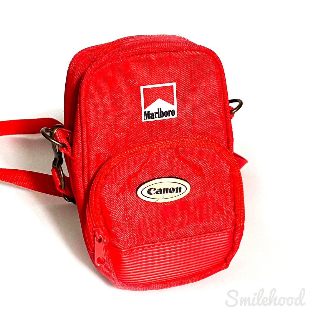 Vintage 1980s Canon Marlboro Camera Bag Nylon Carrying Case With