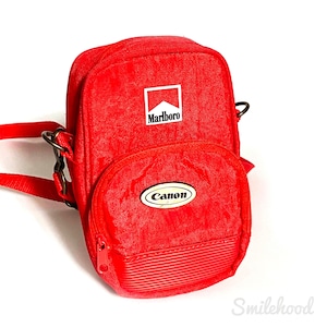 Vintage 1980s Canon Marlboro Camera Bag Nylon Carrying Case with Strap Festival 80s Point and Shoot Photography Photo