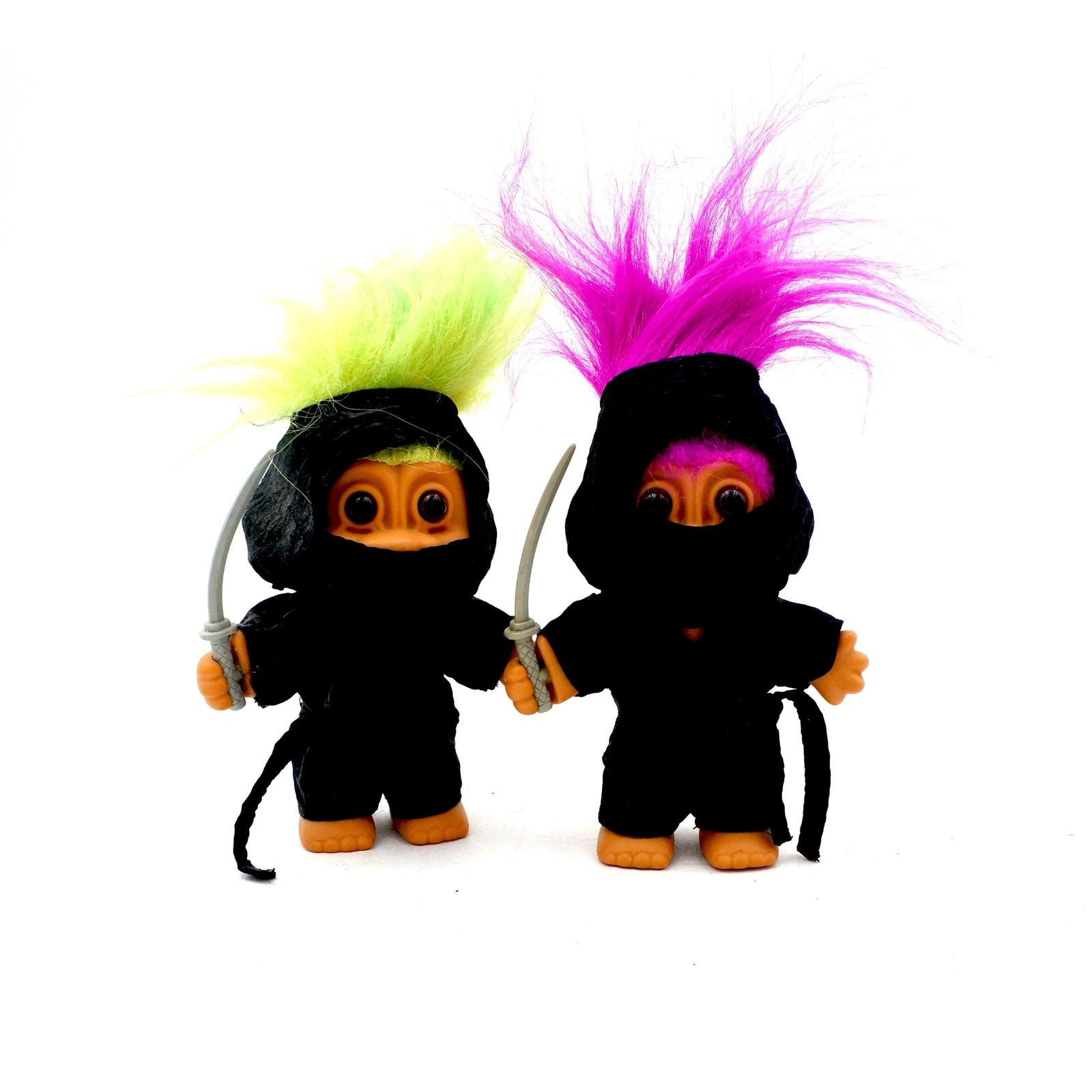Vintage Russ Ninja Troll Dolls – 1990s Good Luck Trolls With Neon