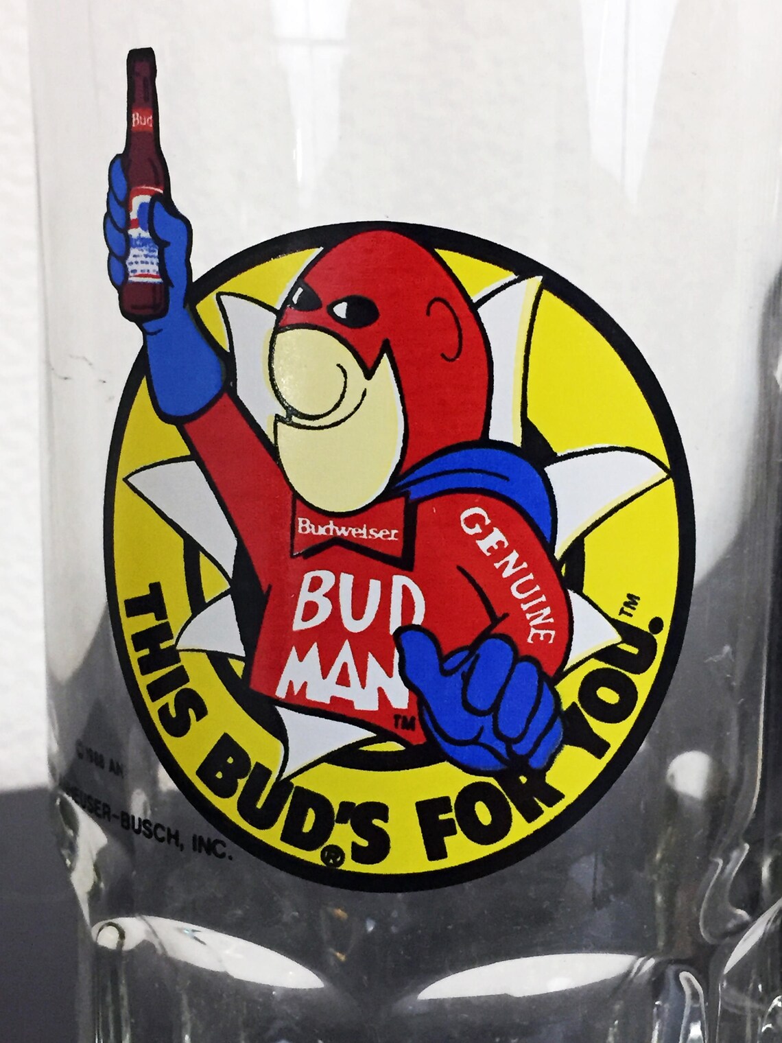 70s Vintage Budweiser Bud Man Sticker Decal (S862) - Antique Mall