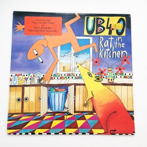 Vintage Original UB40 Rat in the Kitchen LP with Liner Record Album Vinyl 1980s Reggae 1986