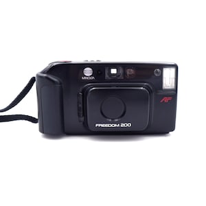 Vintage Minolta Freedom 200 Point Shoot Film Camera Tested Works Black 90s Point and Shoot Camera Lomo Lomography