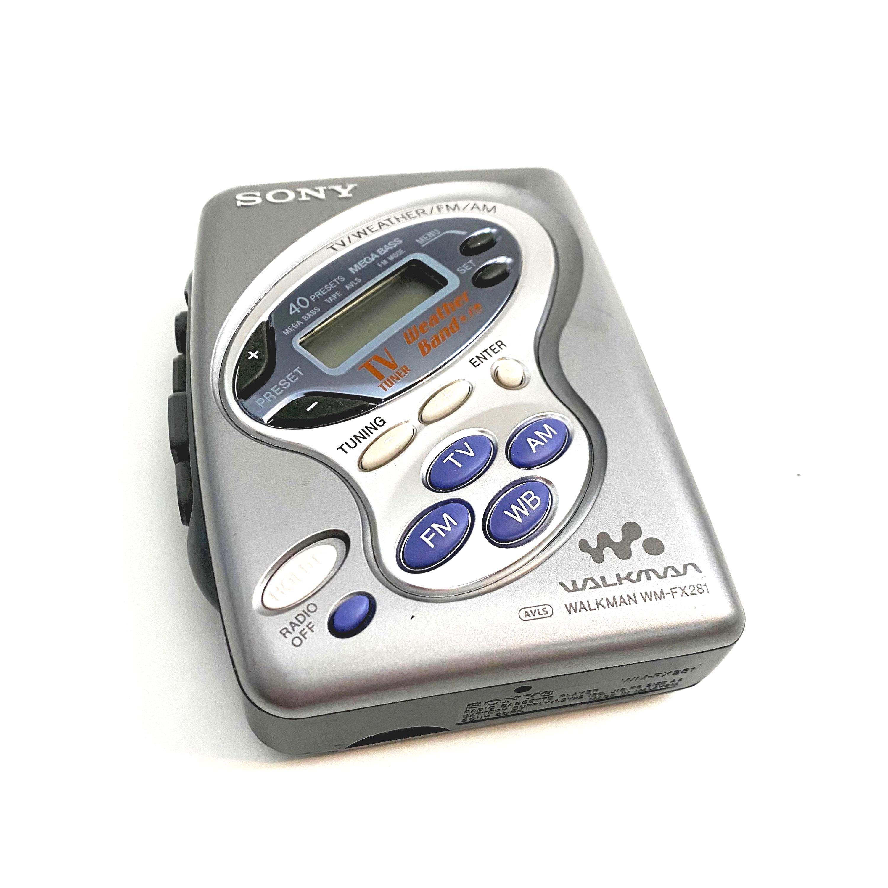 Vintage Sony Walkman WM-FX281 Cassette Tape Am/fm Radio TV Weather