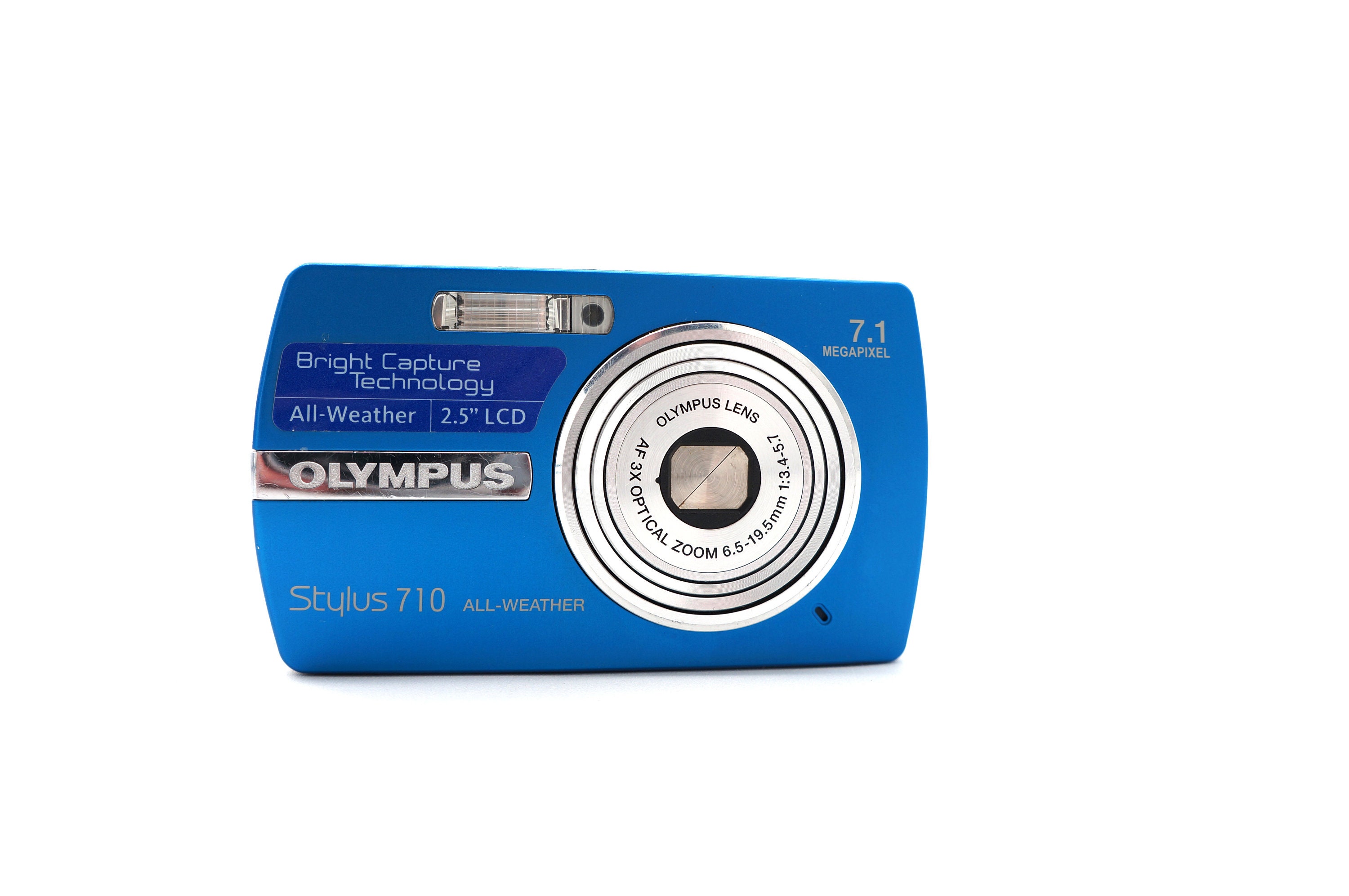 Vintage Olympus Stylus 710 7MP Blue Slim Digital Camera Digi