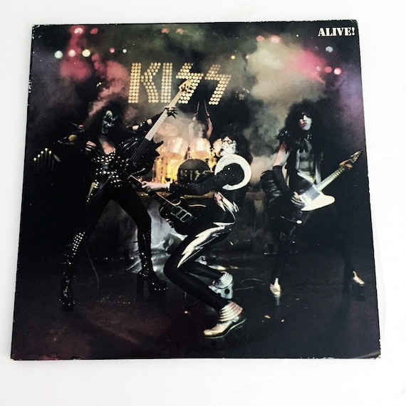 Vintage Kiss Alive Live Double LP Record Album Vinyl 1970s