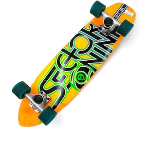 ビンテージ　カラフルな金属製スケーター Sector 9 Longboard The Wedge Orange Skateboard Complete Deck Full