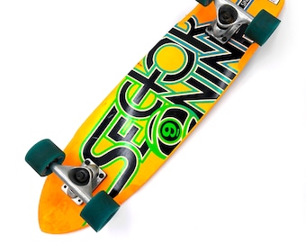 Sector 9 Longboard The Wedge Orange Skateboard Complete Deck Full Size Rare Skater Wall Display