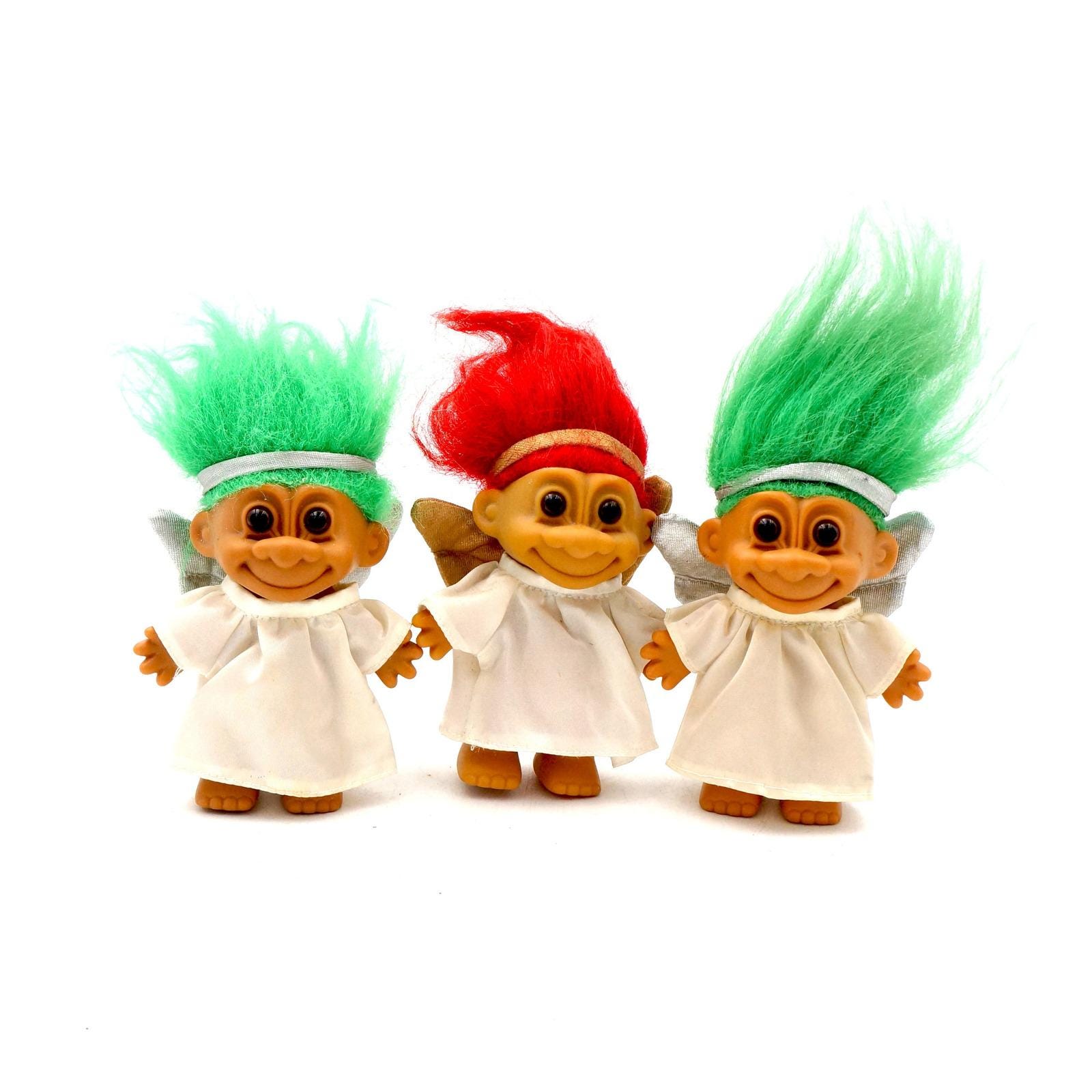 Vintage Russ Angel Troll Set 1990s Christmas Troll Dolls With Ornament ...